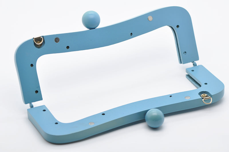 Wood Handle Purse Frame With Screws 25cm x 8cm Pick Up Color