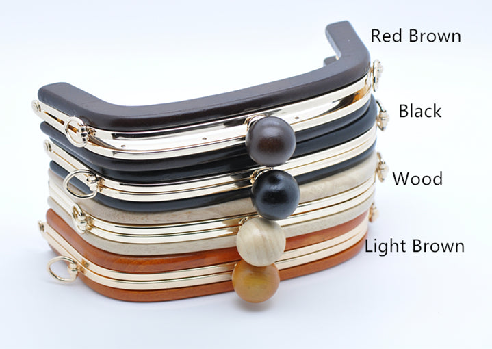 21Retro Purse Frame Wood Handle Purse Frame With Screws  21 x 9cm Four Colors