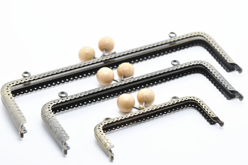 Bronze Purse Frame Bag Clutch Bag Sewing Style With Wood Closure 10.5cm/16.5cm/20cm/25cm Pick Color