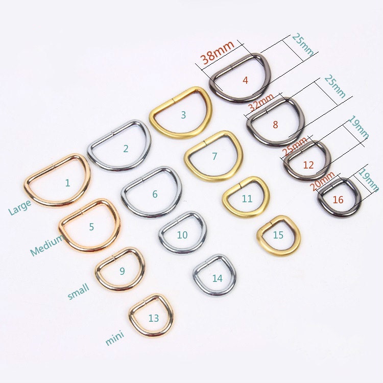1 Piece D Rings Leather Hardware Handbag Maker Essential Inner Width 20mm( 6/8