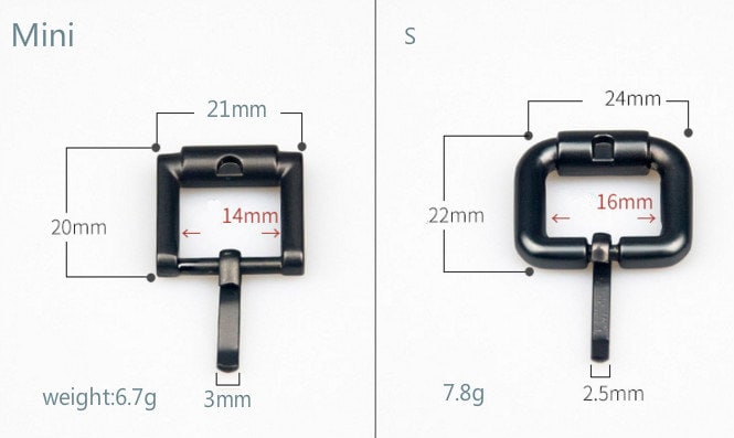 2 Pieces Pin Buckle Belt Buckle / Matte Gunmental/Inner Size 14mm(0.55"), 16mm(0.6"),20mm(0.78") And 26mm(1") Available