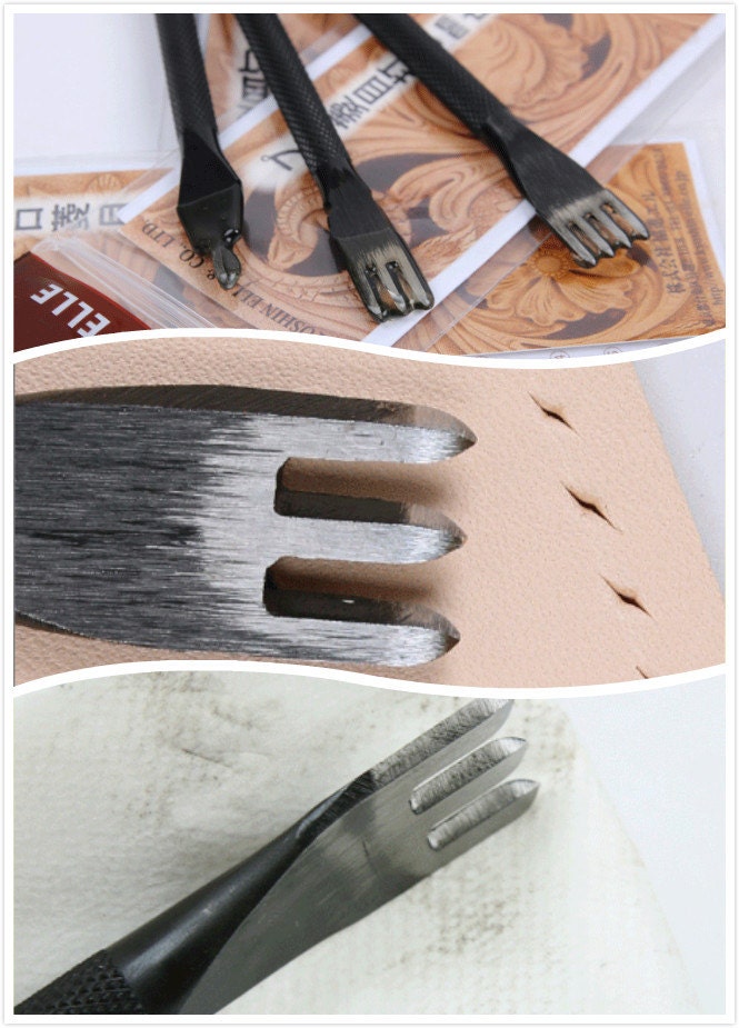 Leather Edge Chisel /Leathercraft Tool /Pricking Iron Leather Tool Made In Japan 3mm/4mm/5mm/6mm