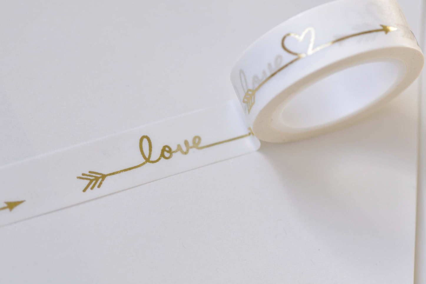 Foil Gold Love Arrow Washi Tape  15mm wide x 10m long No.12106