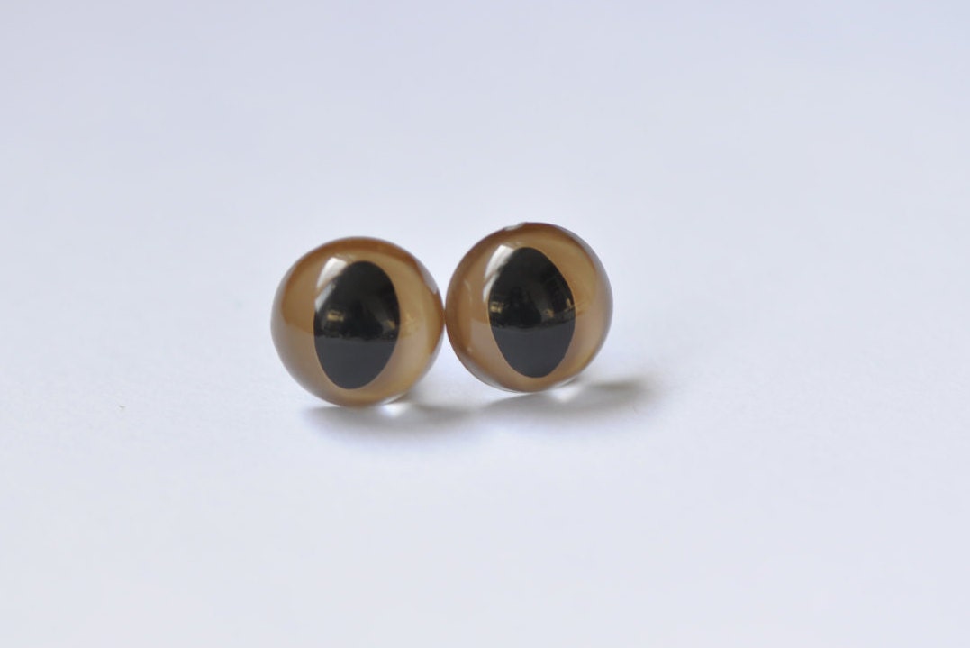 Pure Brown Cat Eyes/ Amigurumi Animals Eyes/ Safety Eyes Come With Metal Washers-  10pcs A Pack/Pick Size