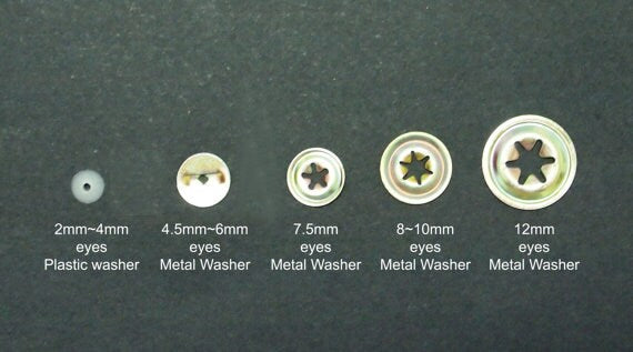4.5mm (3/16 inches ) Amigurumi Animals Safety Eyes Come With Metal Washers 10pcs A Pack Pick Color