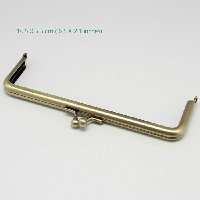 Retro Antique Bronze Metal Purse Frame Handle Purse Frame Glue In 16.5 x 5.5cm ( 6 1/2" x 2")