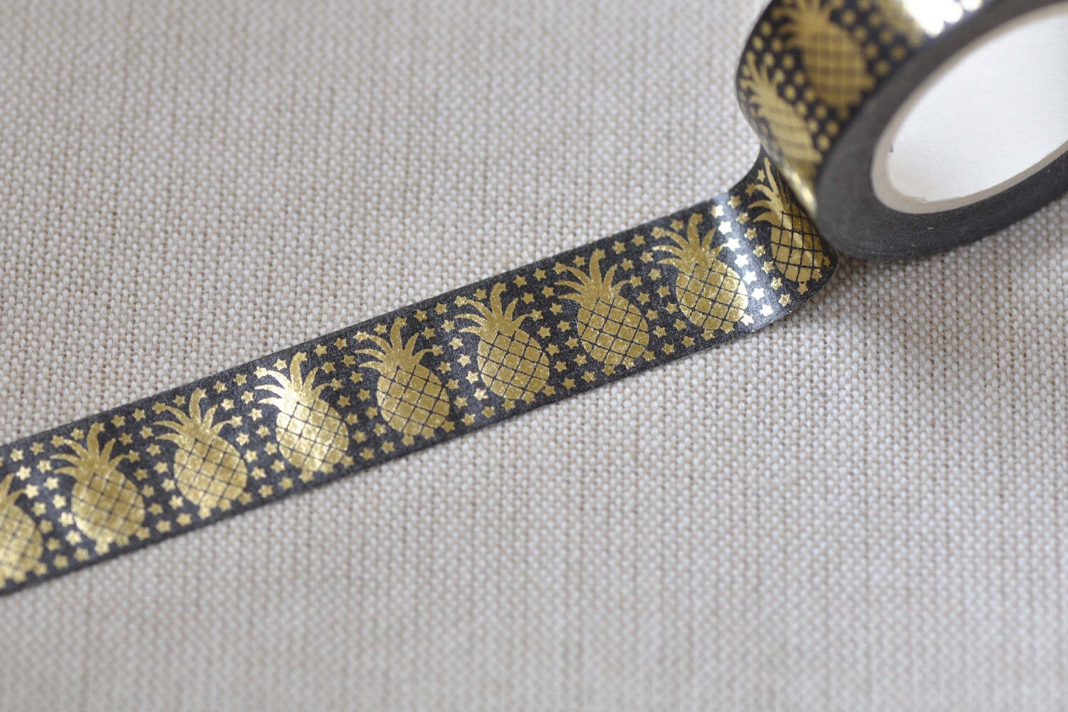 Metallic Gold Pineapple Fruit Washi Tape Planner Scrapbooking Tape 15mm wide x 10m long No. 12291