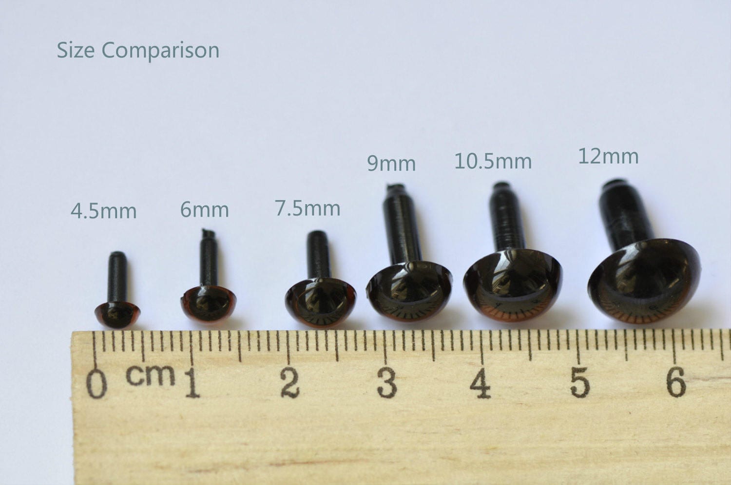 4.5mm (3/16 inches) Round Transparent Amigurumi Animals eyes/Round Safety Eyes Come With Washers 10pcs A Pack Pick Color