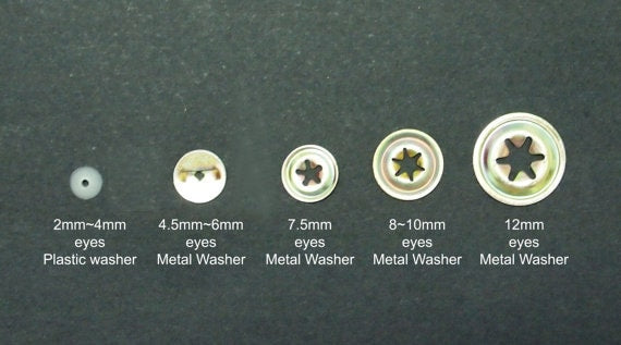 9mm (11/32 inches)  Round Transparent Amigurumi Animals Eyes/ Safety Eyes Come With Washers-  10pcs A Pack/ Pick Color