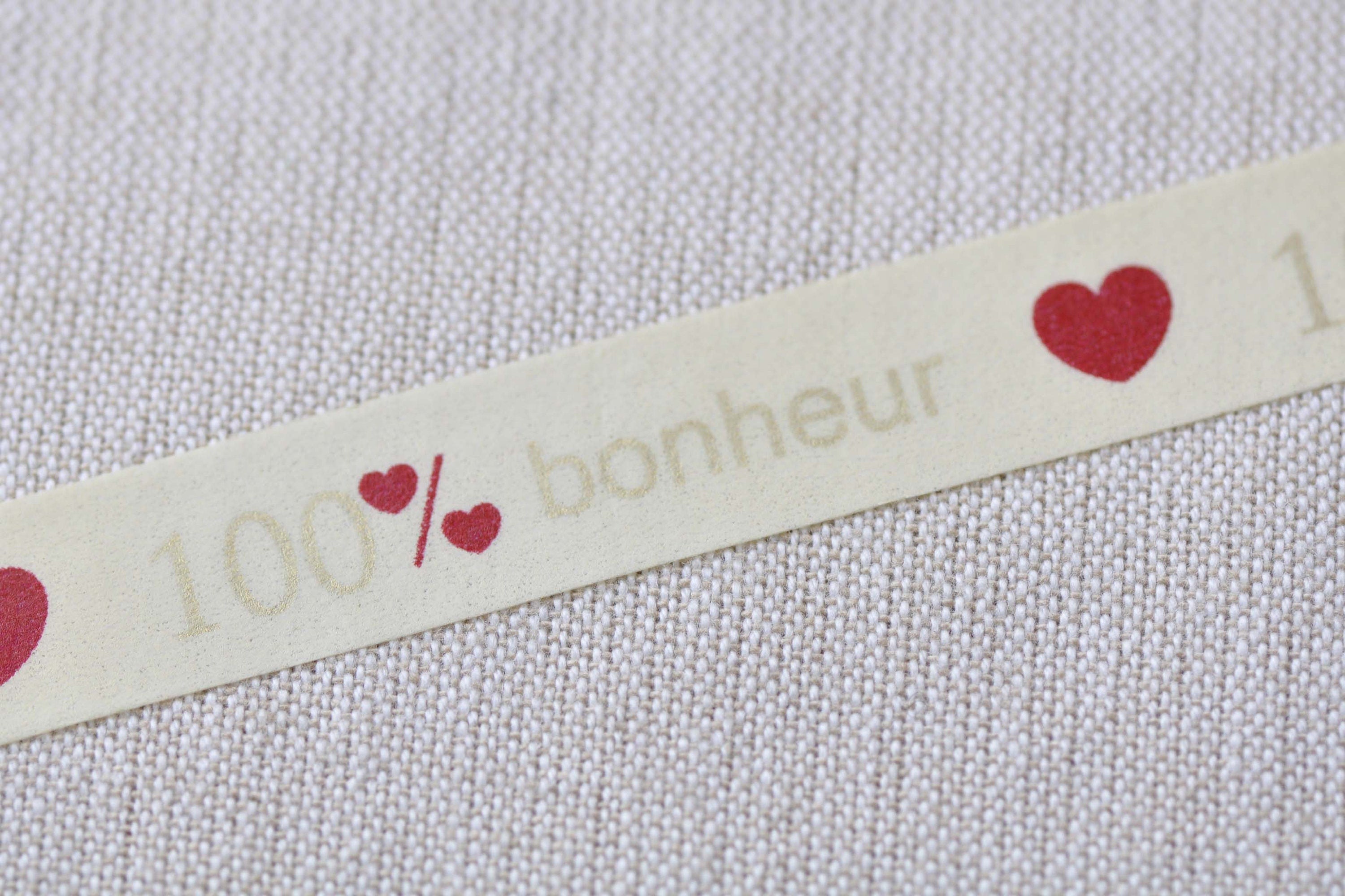 Bonheur Happiness Heart Deco Washi Tape 15mm Wide x 10M Roll No.12578