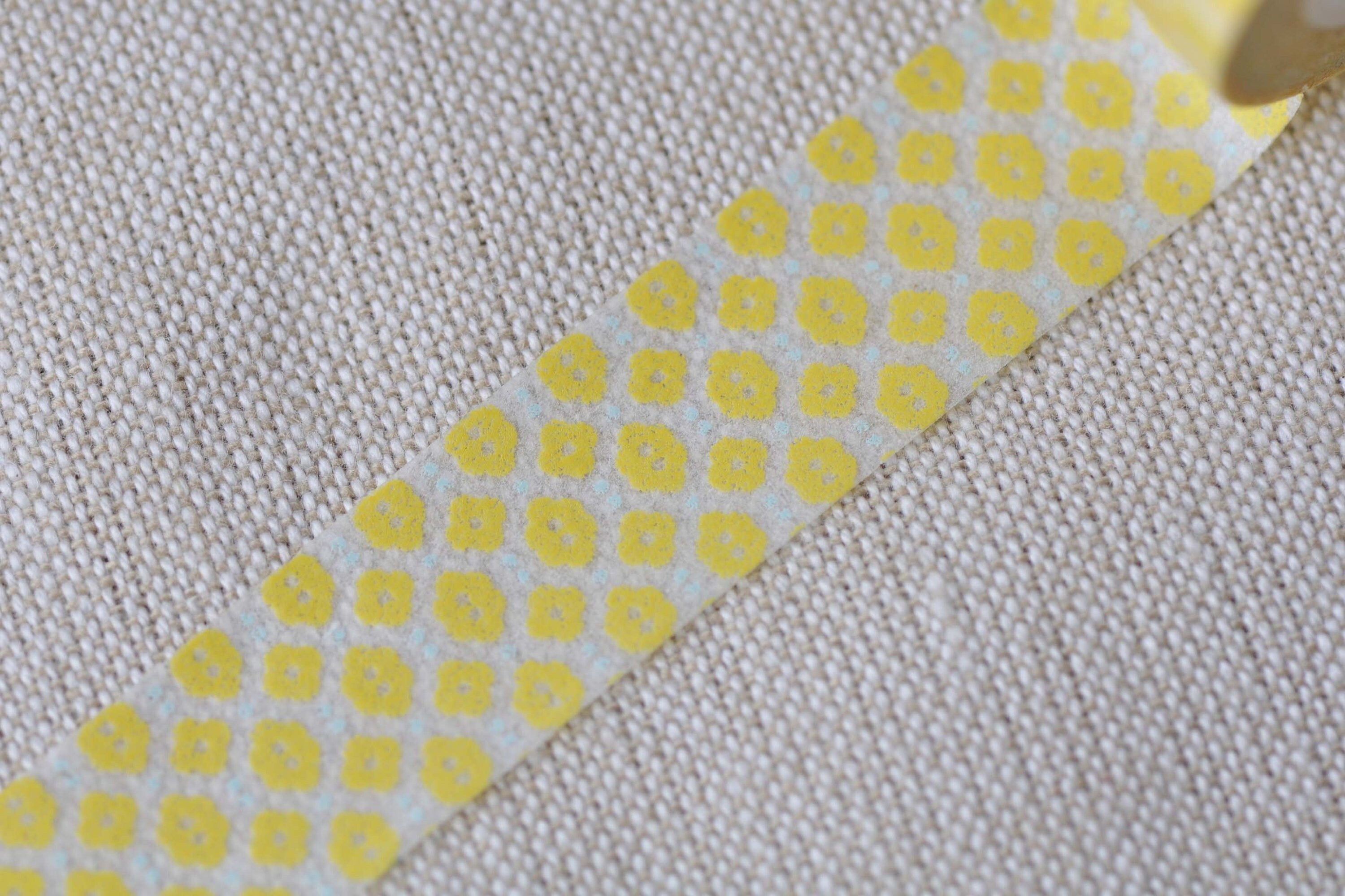 Yellow Flower Adhesive Masking Washi Tape 15mm Wide x 10M Roll No.12666