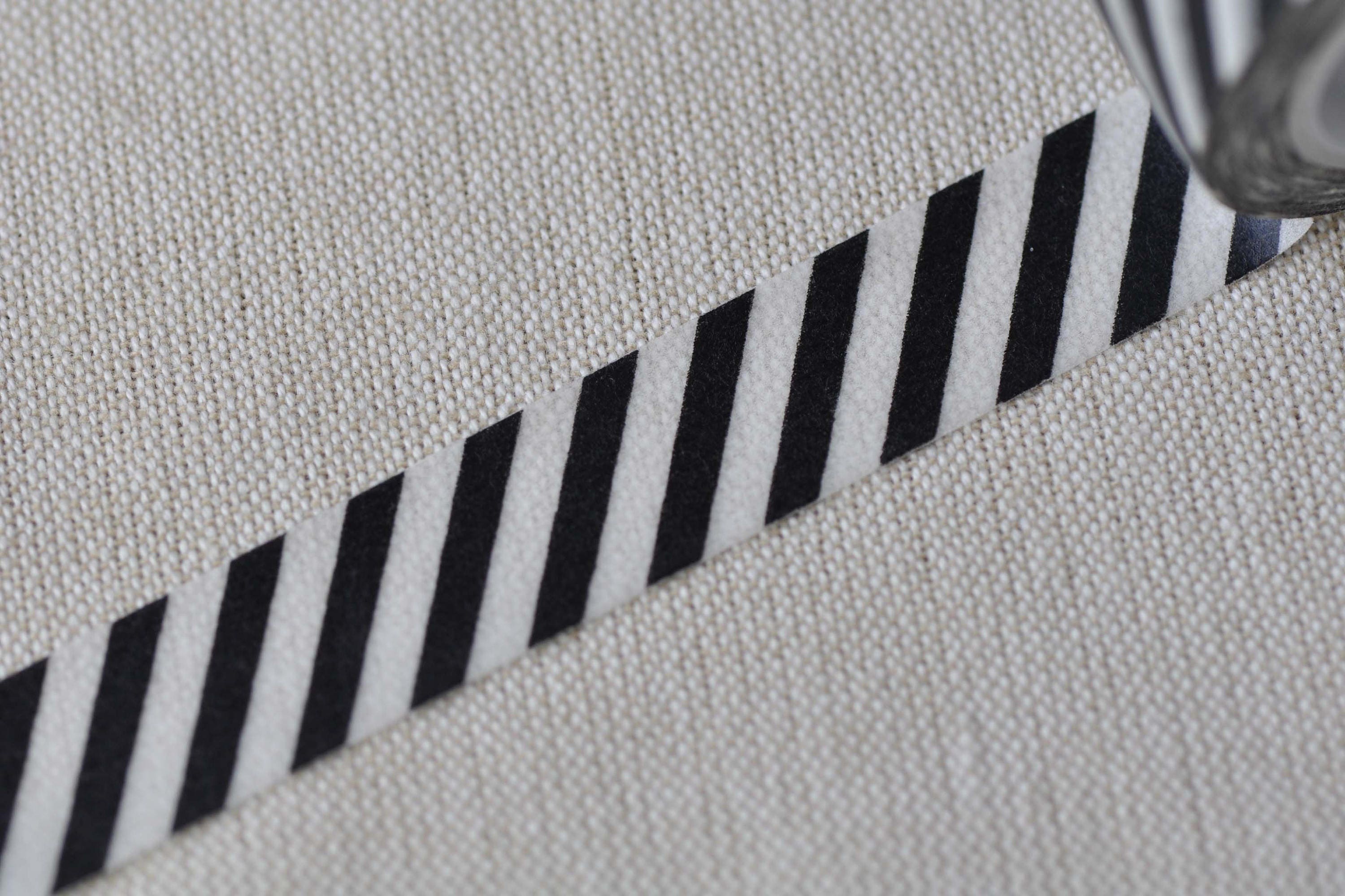 Black White Striped Translucent Washi Tape 15mm x 10M Roll No.12699