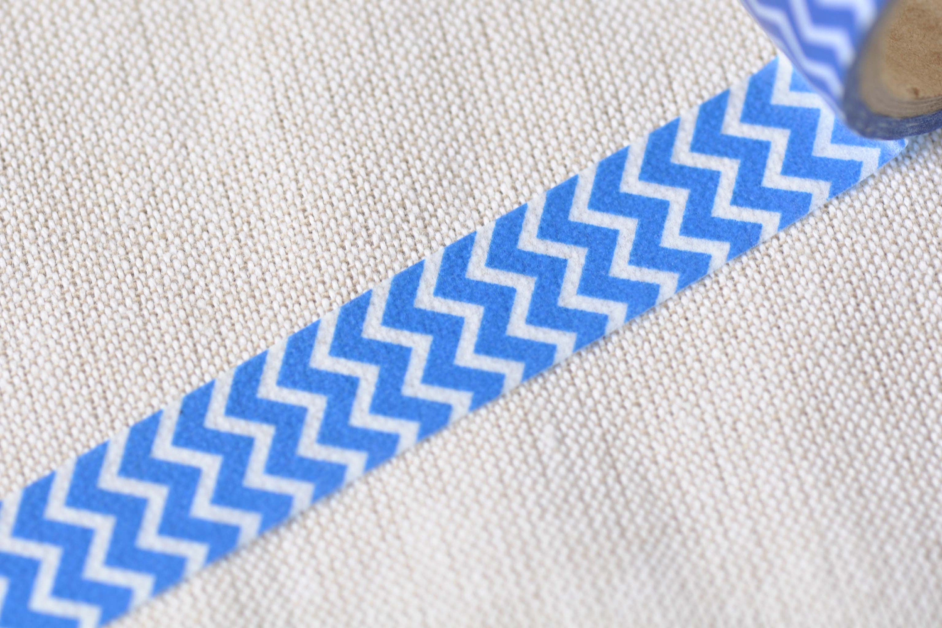 Blue Chevron Wave Washi Tape 15mm Wide x 10M Roll No.12475