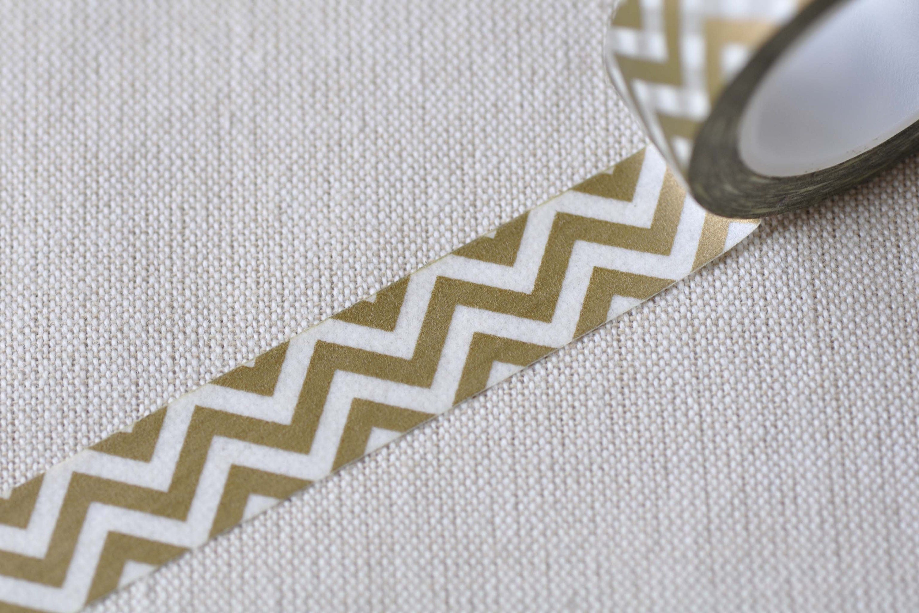 Gold Chevron Wave Masking Washi Tape 15mm x 10M Roll No.12742