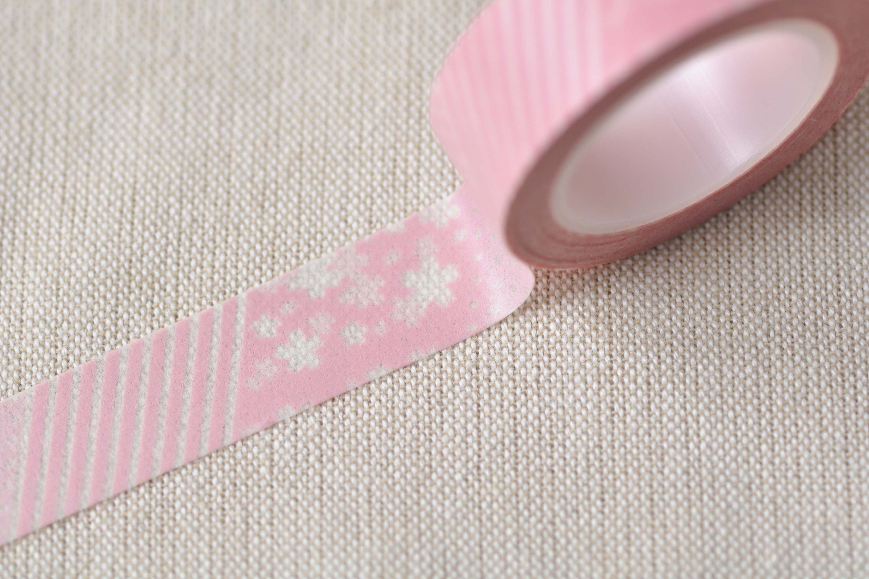 Fancy Pink Flower Washi Tape 15mm Wide x 10m Roll No.12534