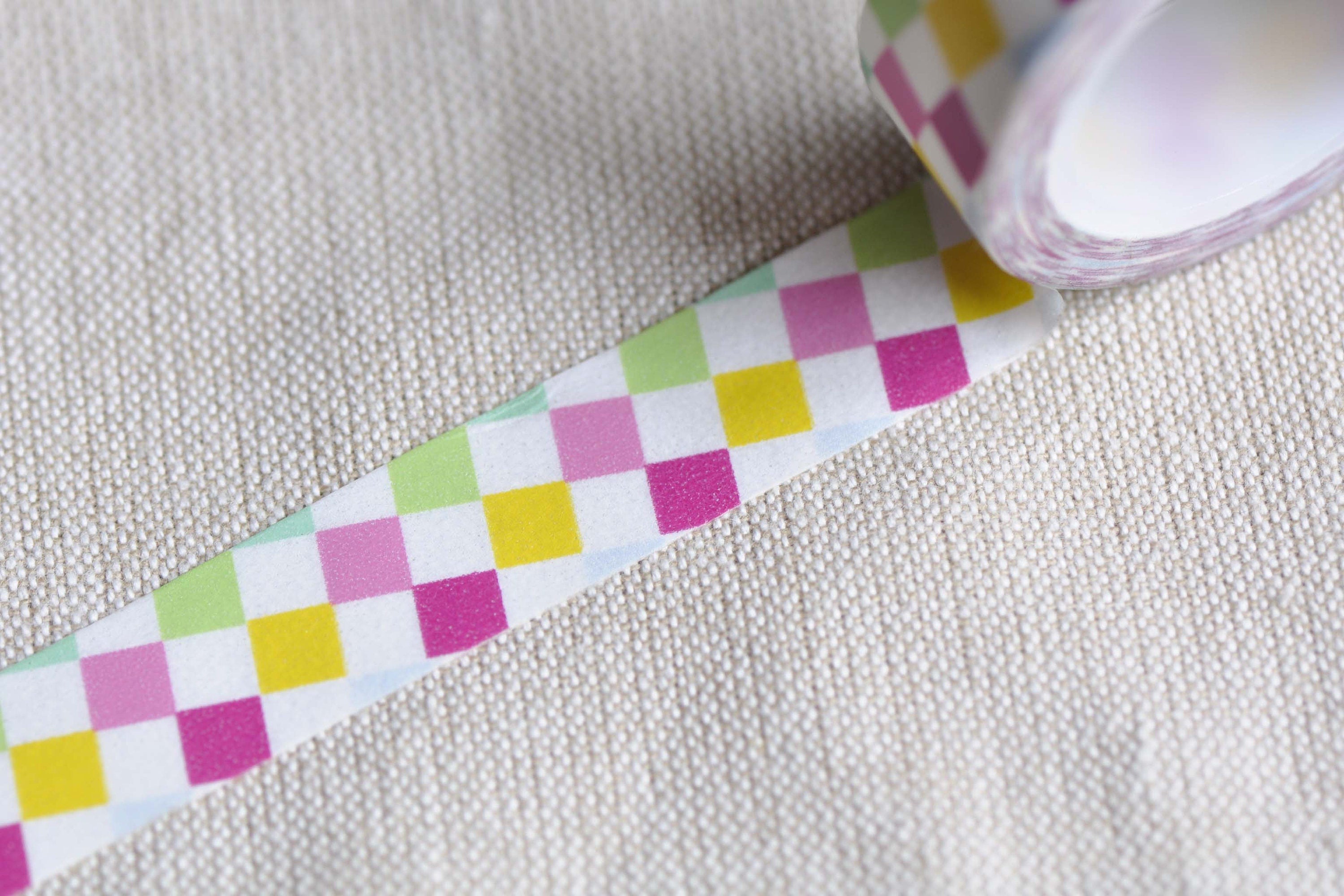 Colorful Square Pattern Adhesive Washi Tape 15mm Wide x 10M Roll No.12553