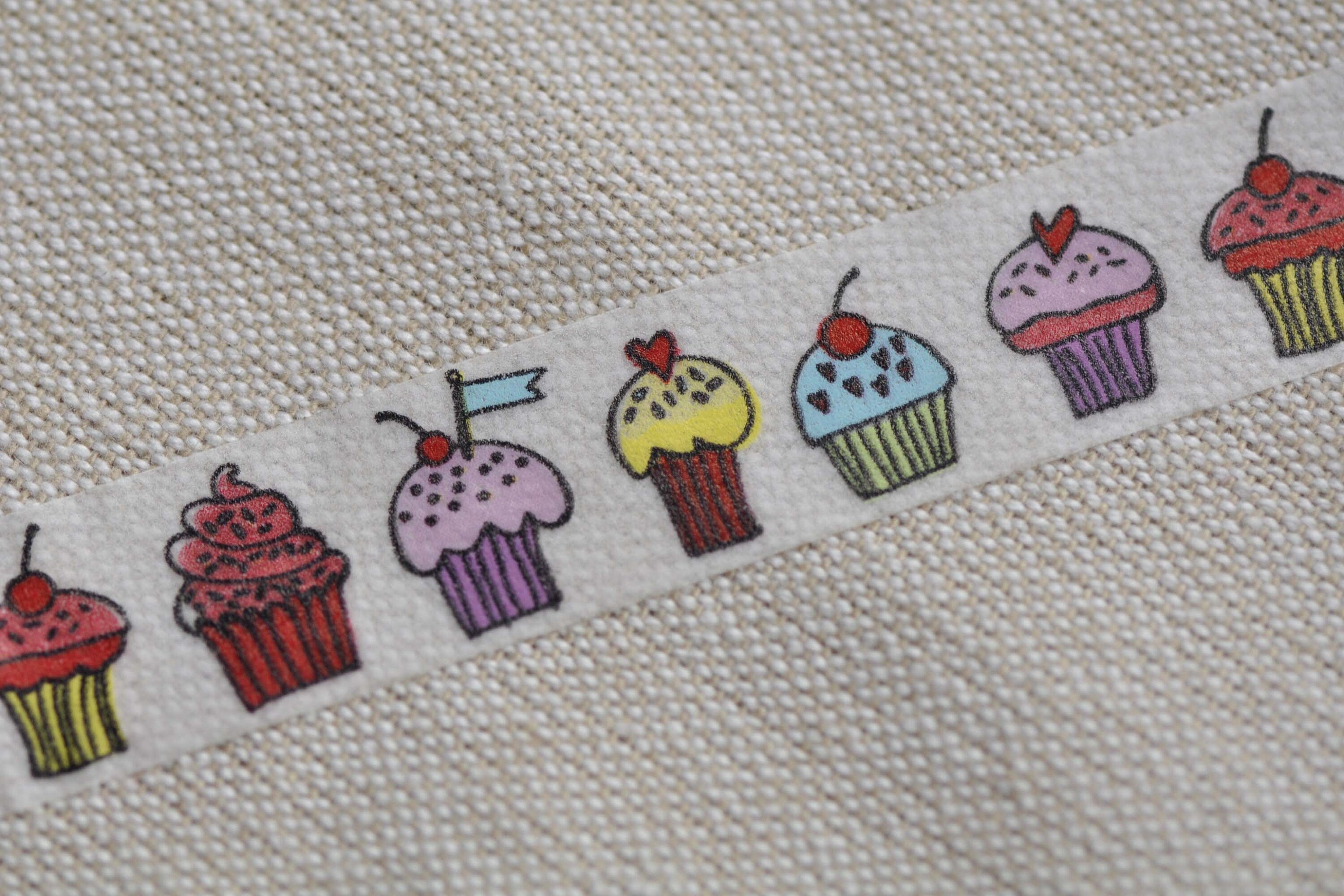 Colorful Muffin Cupcakes Bakery Washi Tape 15mm Wide x 10M Roll No.12573