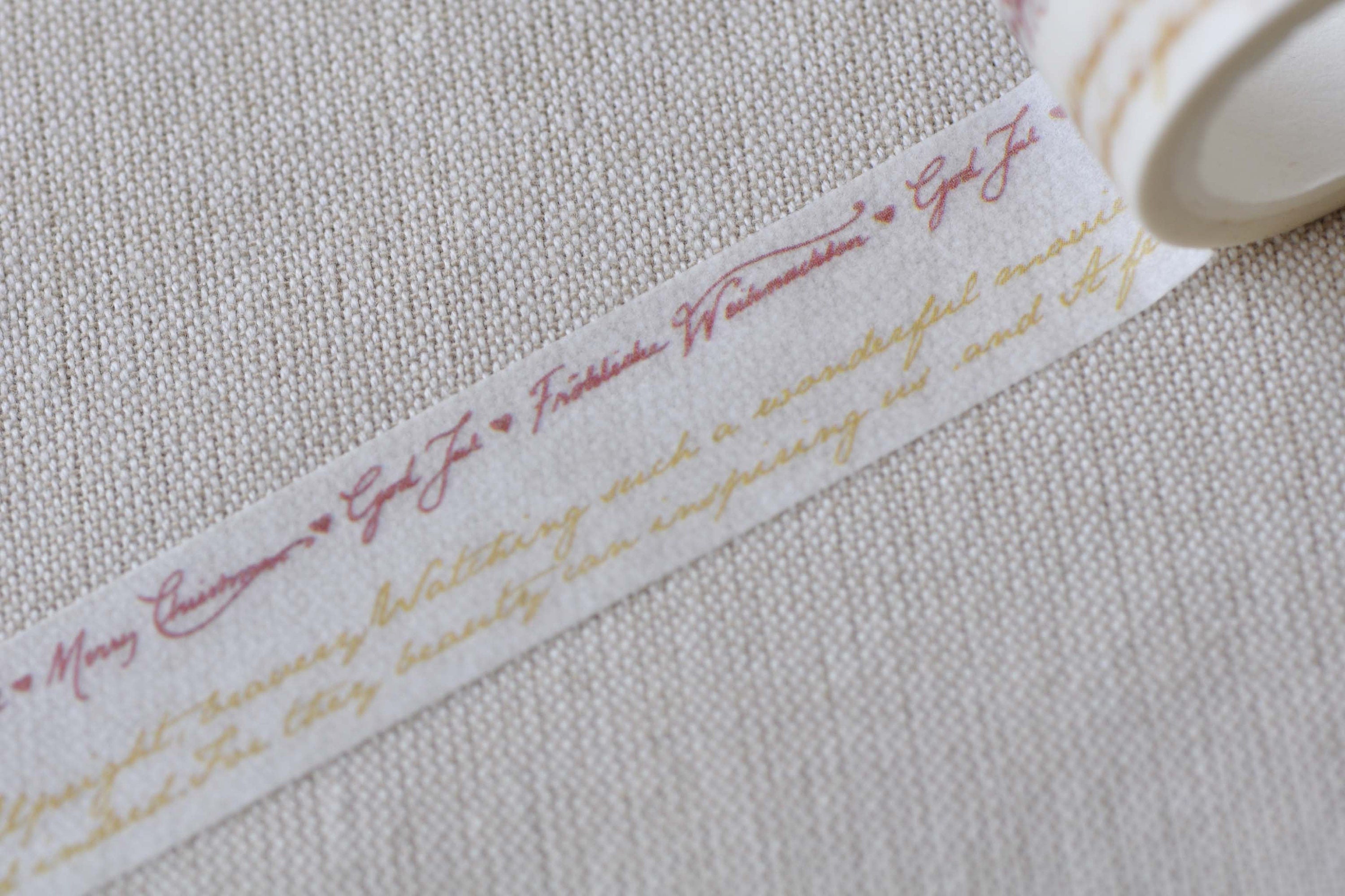 Retro English Handwriting Washi Tape Masking Planner Tape 20mm x 5m Roll No.12622