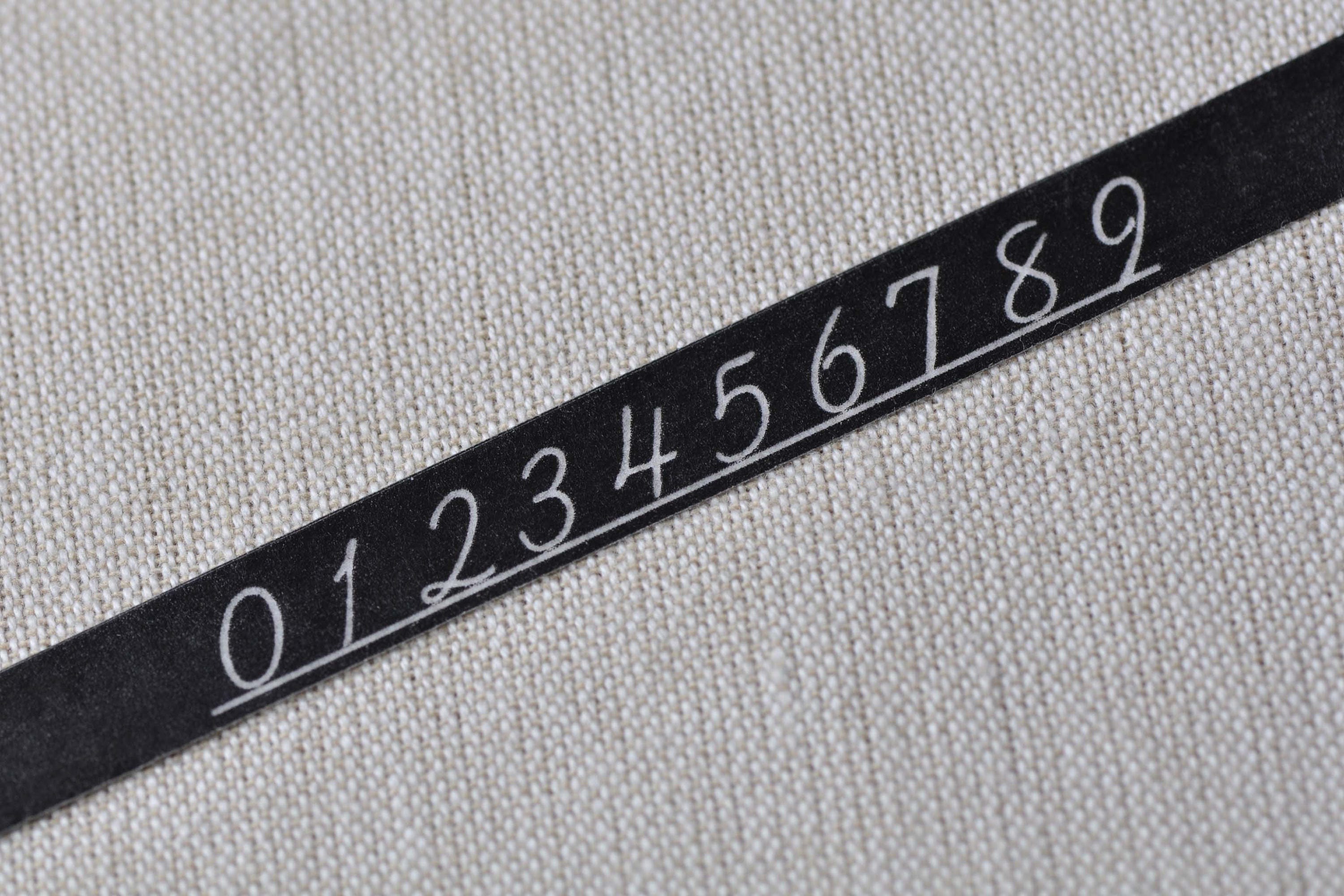 Skinny Number On Black Masking Washi Tape 10mm x 10M Roll No.12765