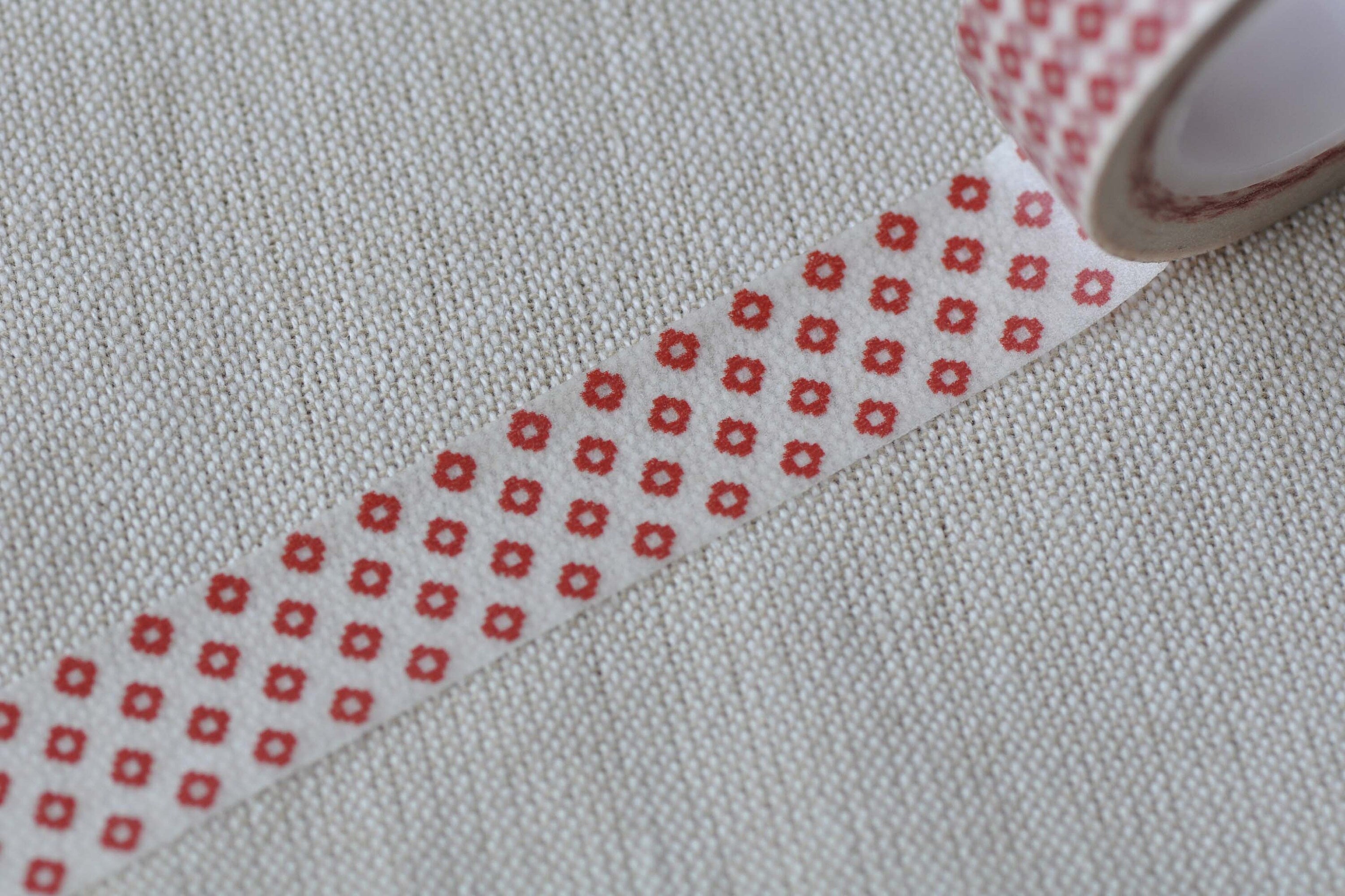 Tiny Red Flower Adhesive Washi Tape 15mm Wide x 10M Roll No.12670
