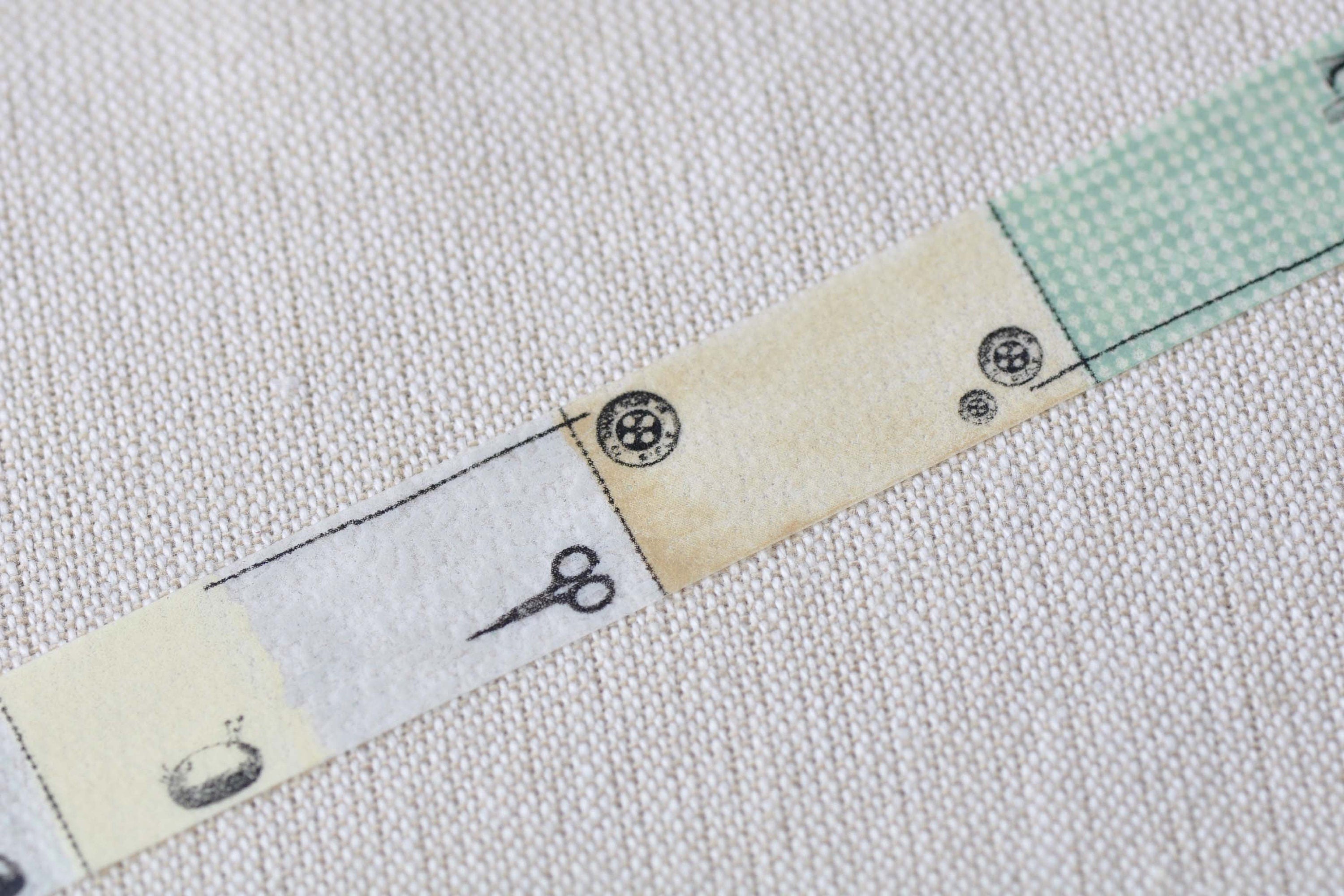 Sewing Machine Thread Reel Scissors Masking Washi Tape 15mm Wide x 10M Roll No.12707