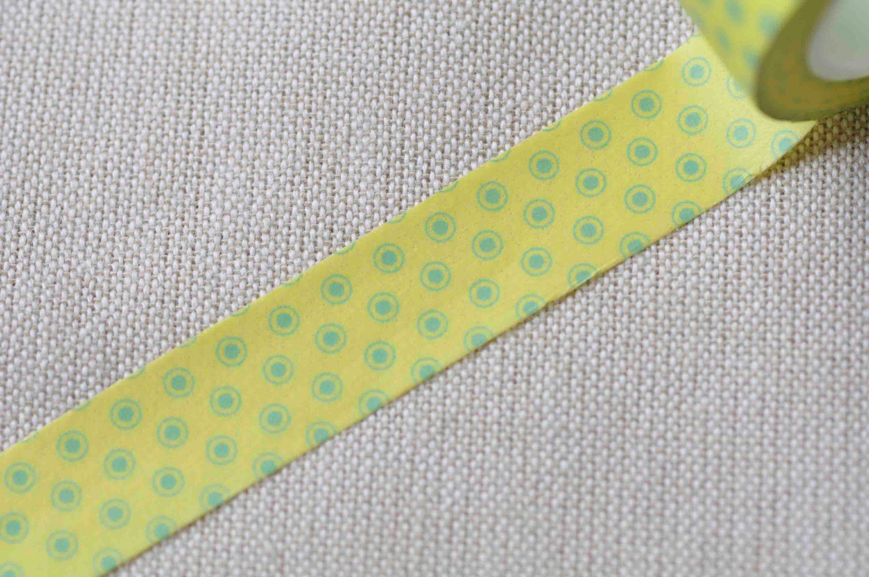 Blue Dots On Yellow Self-Adhesive Washi Tape 15mm Wide x 10M Roll No.12907
