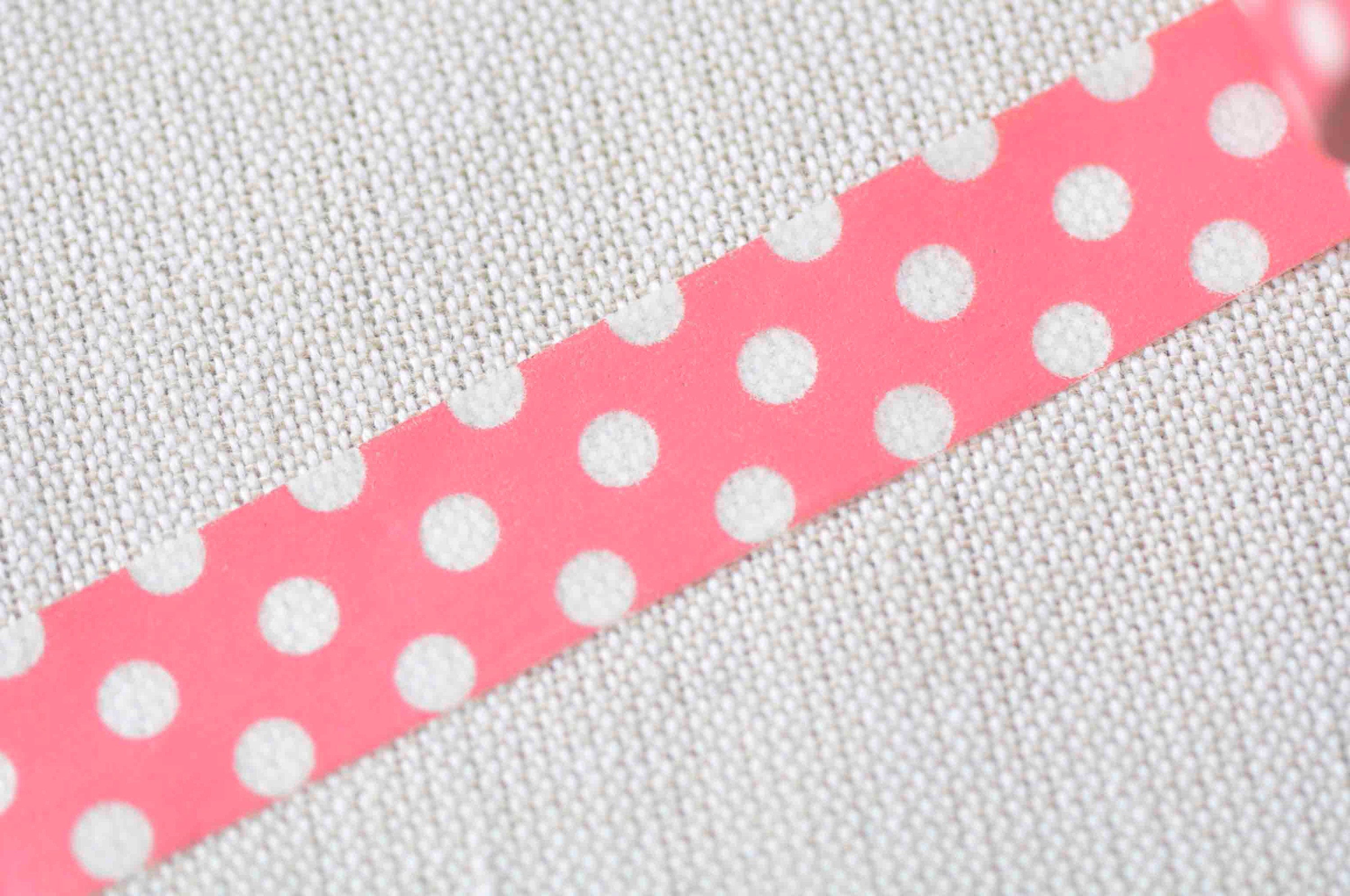 Red Washi Tape With White Polka Dots Masking Tape 15mm x 10M Roll No.13080