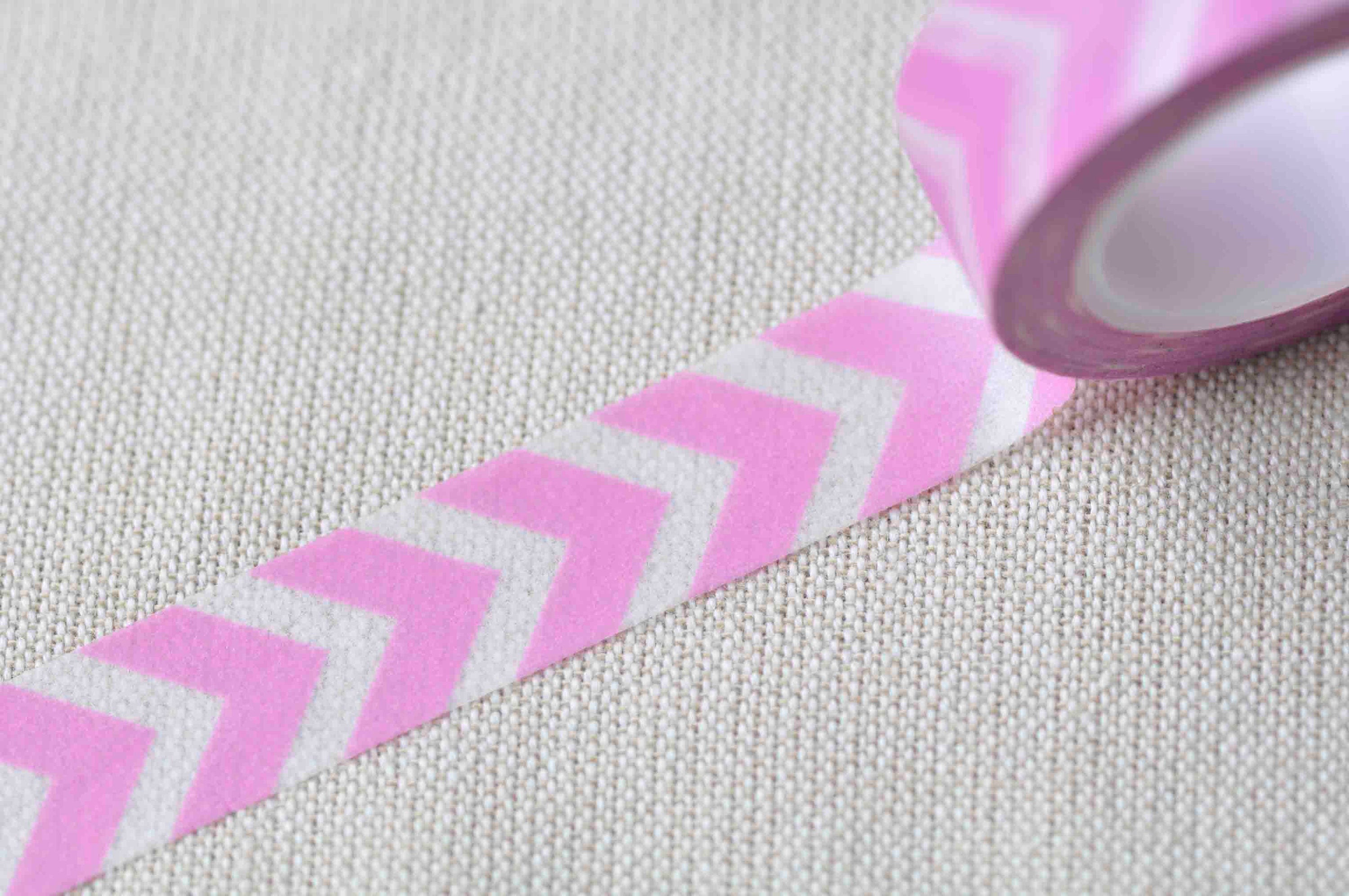 Pink Chevron Adhesive Washi Tape 15mm Wide x 10M Roll No.12992