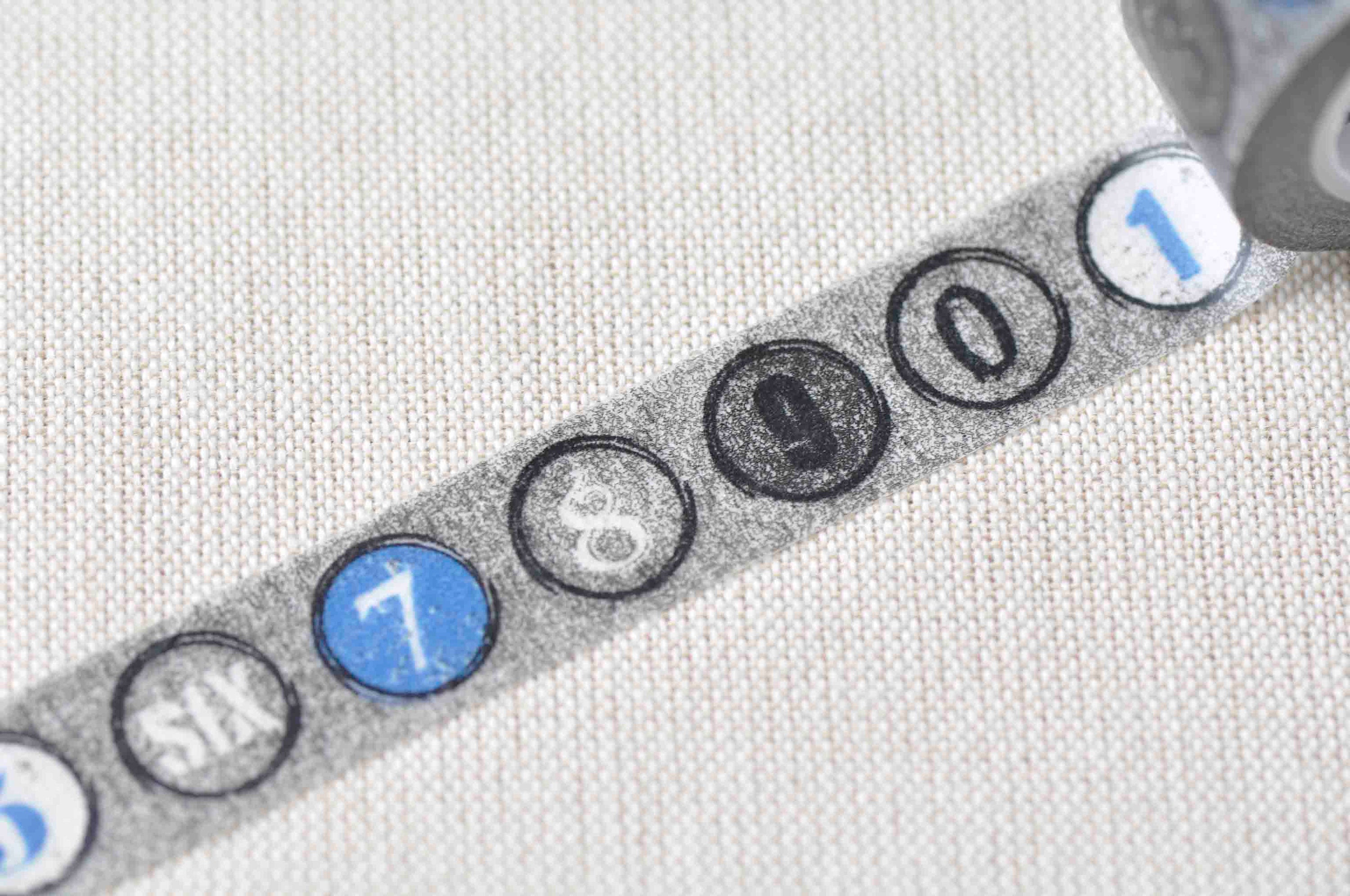 Retro Numbers 0 to 9 Deco Washi Tape 15mm x 10M Roll No.12994