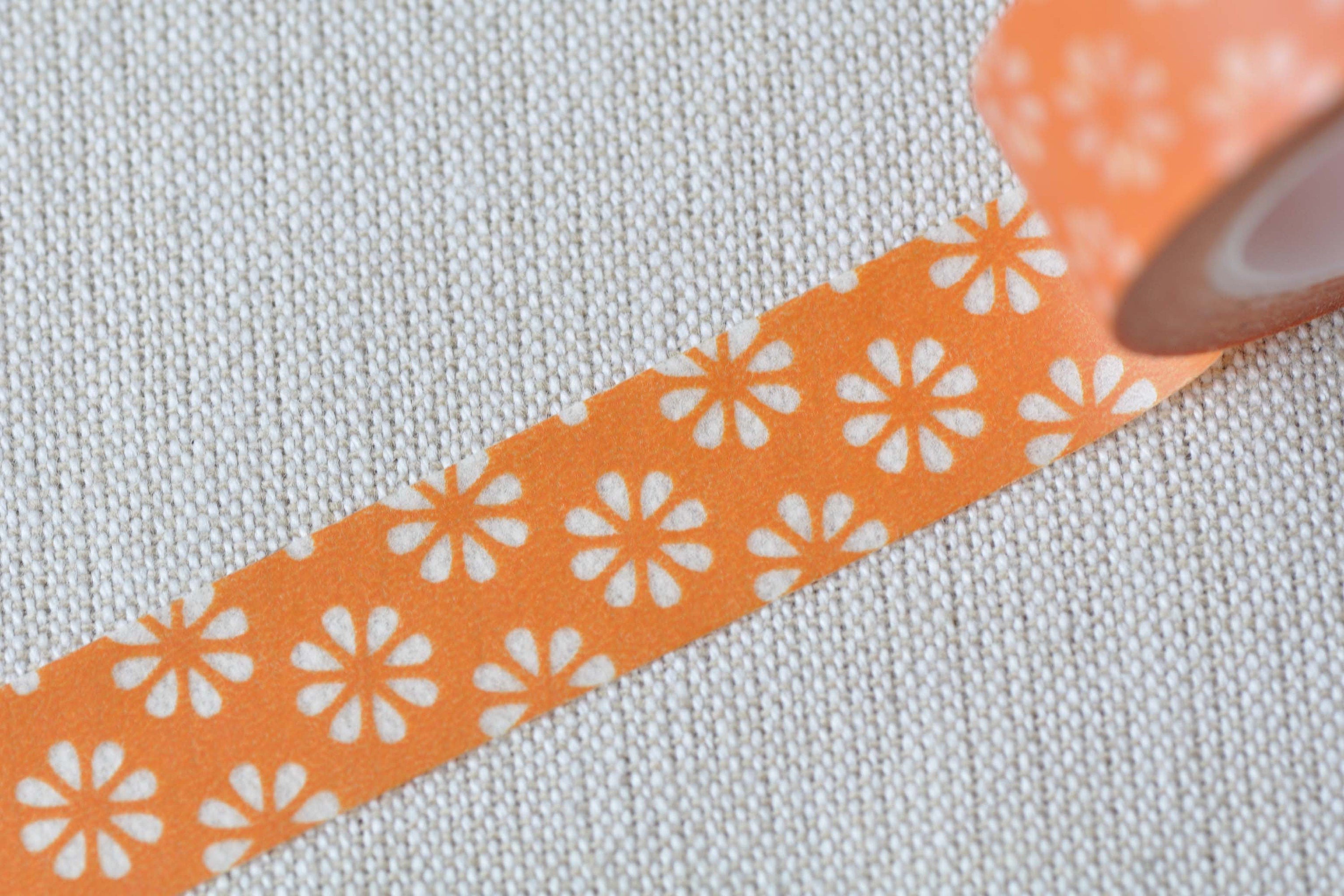 Orange Beautiful Flower Masking Washi Tape 15mm Wide x 10M Roll No.13332