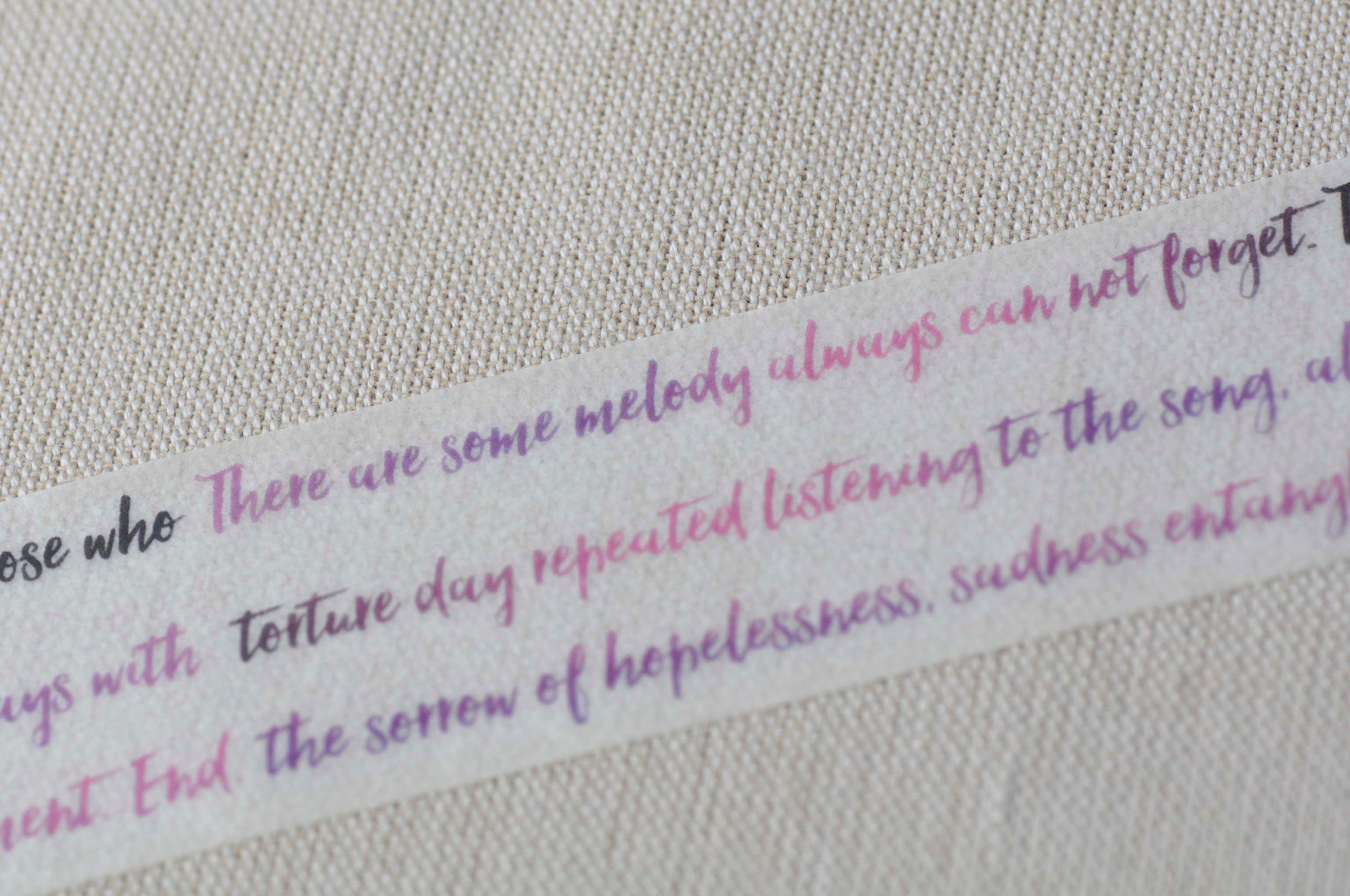 Vintage English Handwriting Masking Tape 30mm wide x 5m long Decorative Tape No.13099