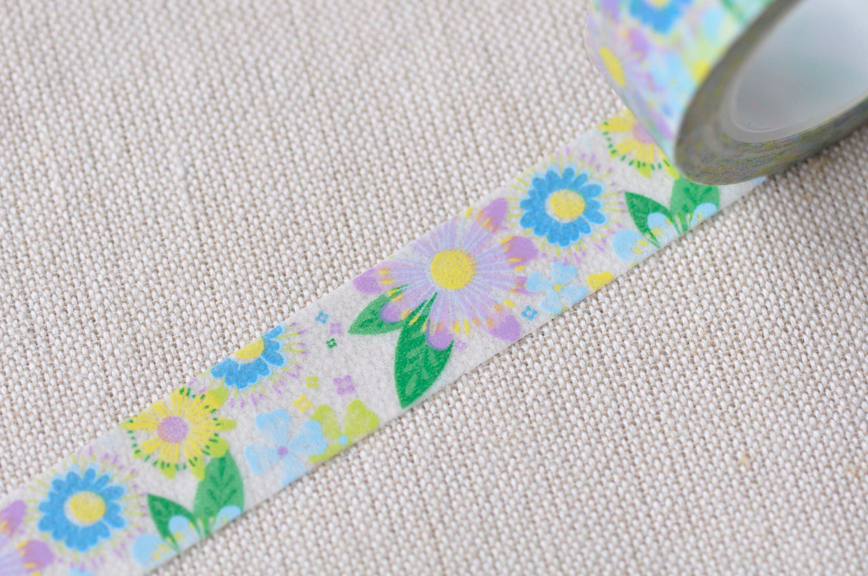 Colorful Flower Cute Adhesive Washi Tape 15mm Wide x 5M Roll No.13122