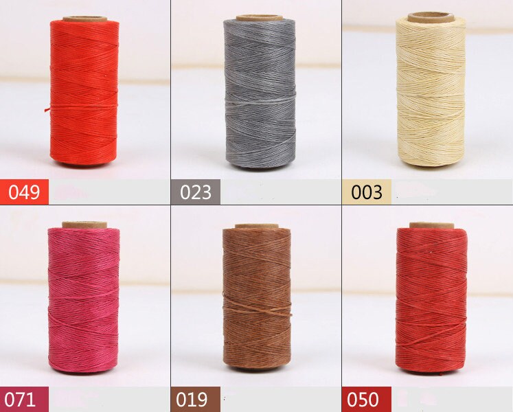 210D (1mm) Flat Waxed Polyester Thread For Leather Craft Hand Sewing Essential - 200 Meters A Roll