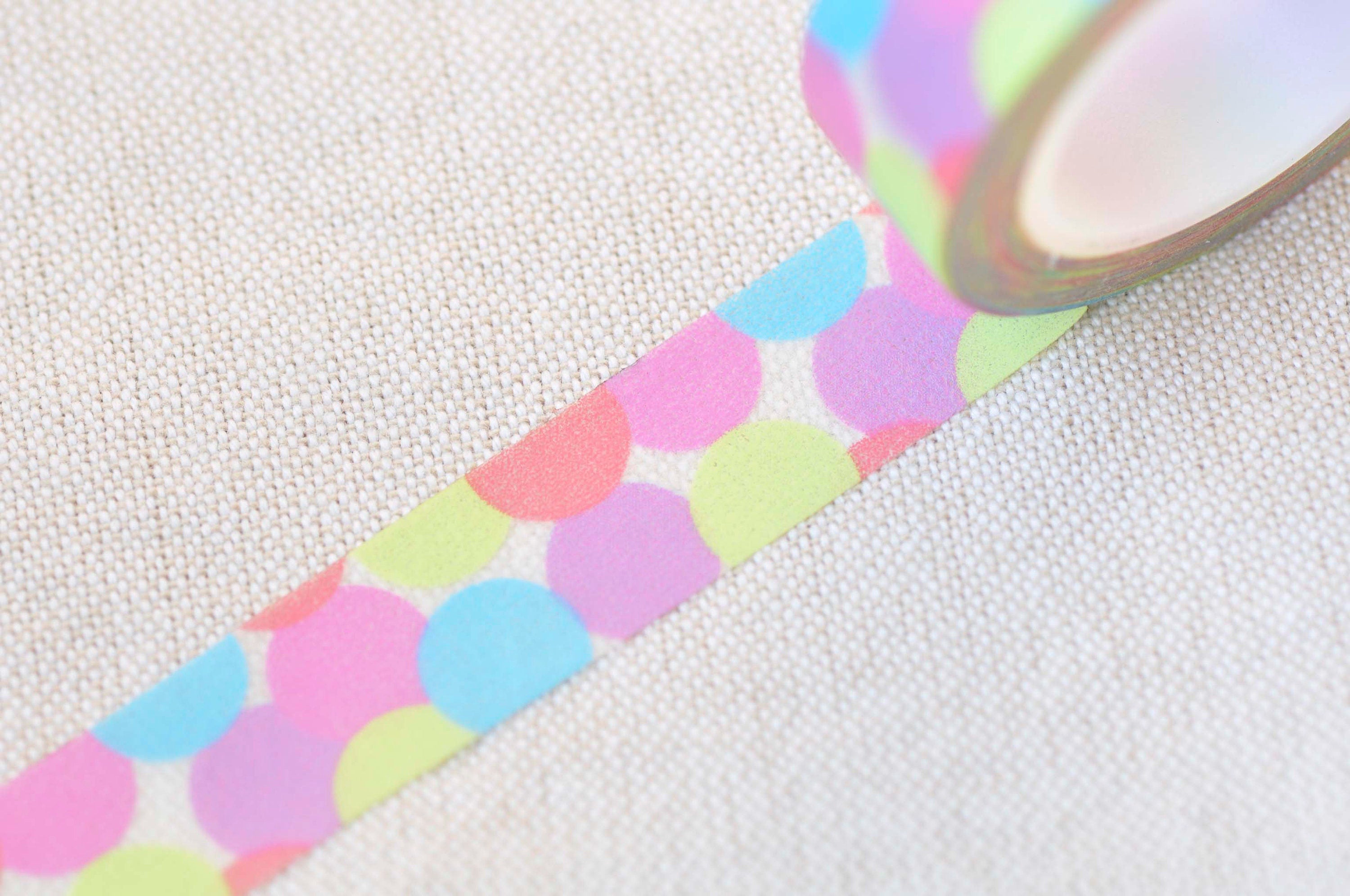 Cute Colorful Polka Dots Paper Tape 15mm Wide x 10M Roll No.13196