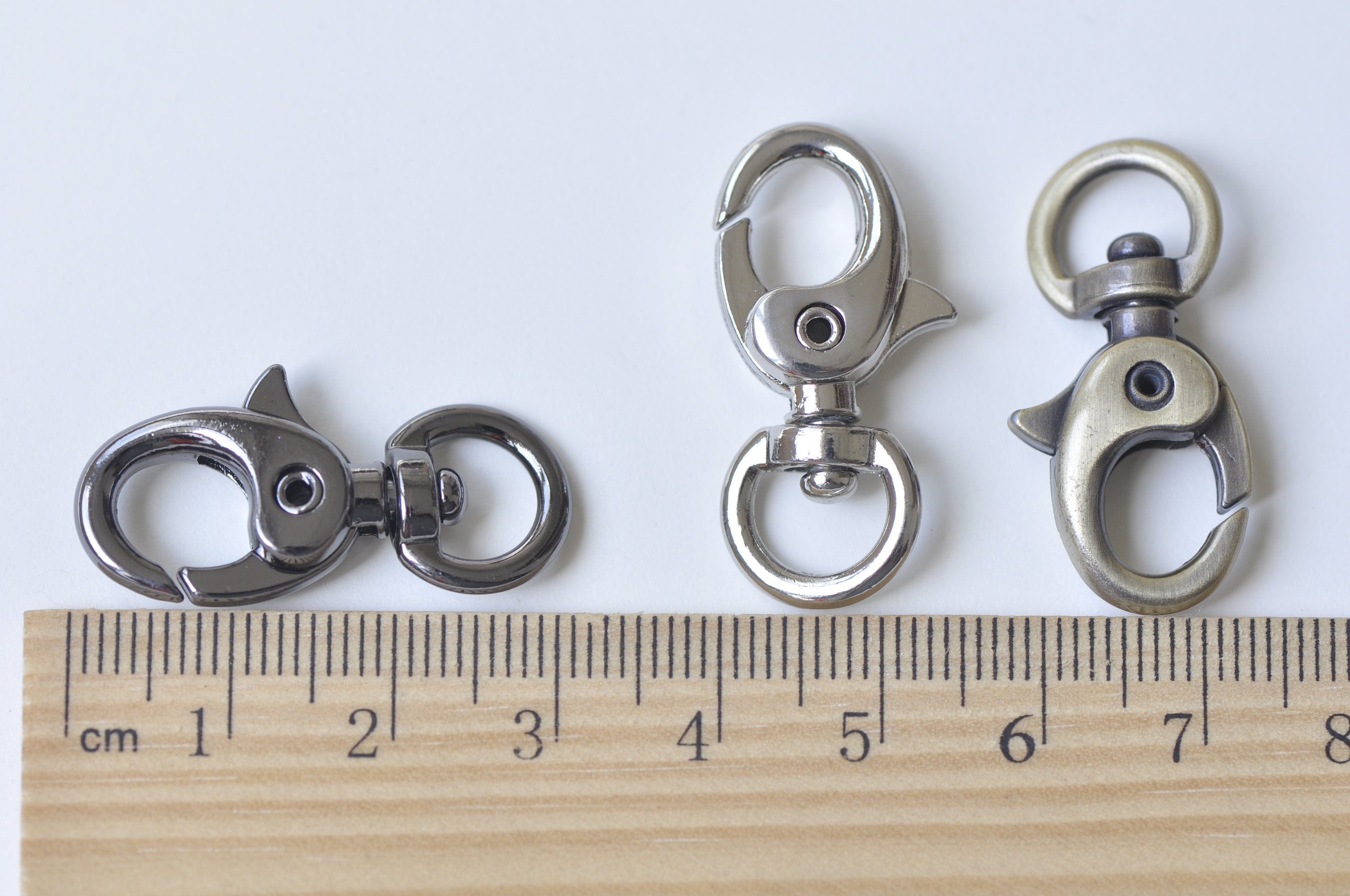 3/8" (1cm) Snap Purse hooks Swivel Key Lobster Clasps Set of 2 /Four Colors Available G001