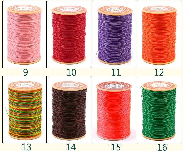 0.65mm Waxed Polyester Thread For Leather Craft Hand Sewing Essential - 60 meters/65 yards