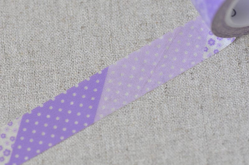 Cute Purple Flower Washi Tape 15mm Wide x 10m Roll No.13292
