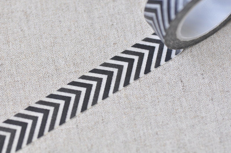 Black Arrow Traffic Signs Chevron Masking Washi Tape 15mm Wide x 10M Roll No.13297