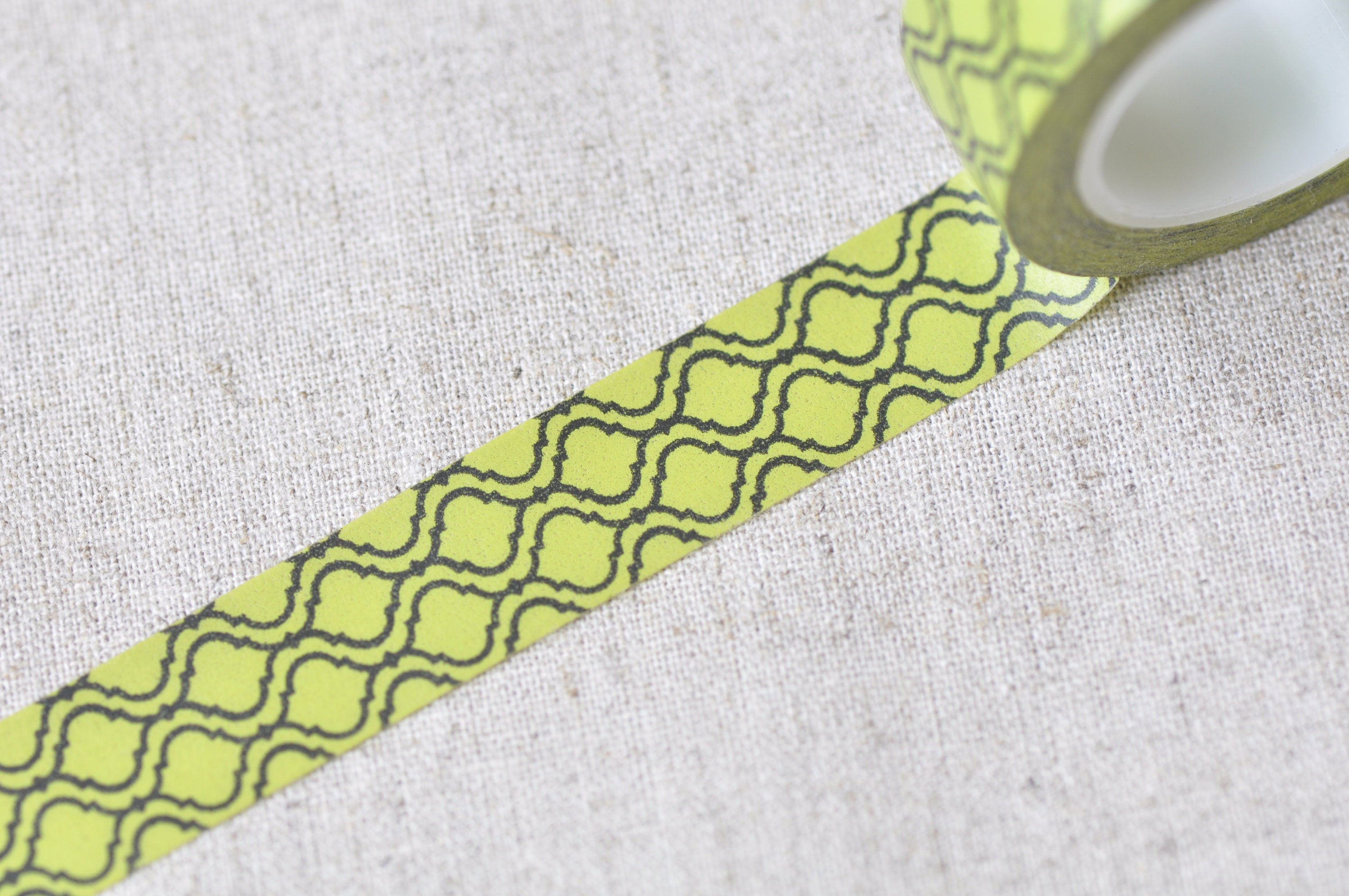 Fancy Green Pattern Washi Tape 15mm x 10M Roll No.13251