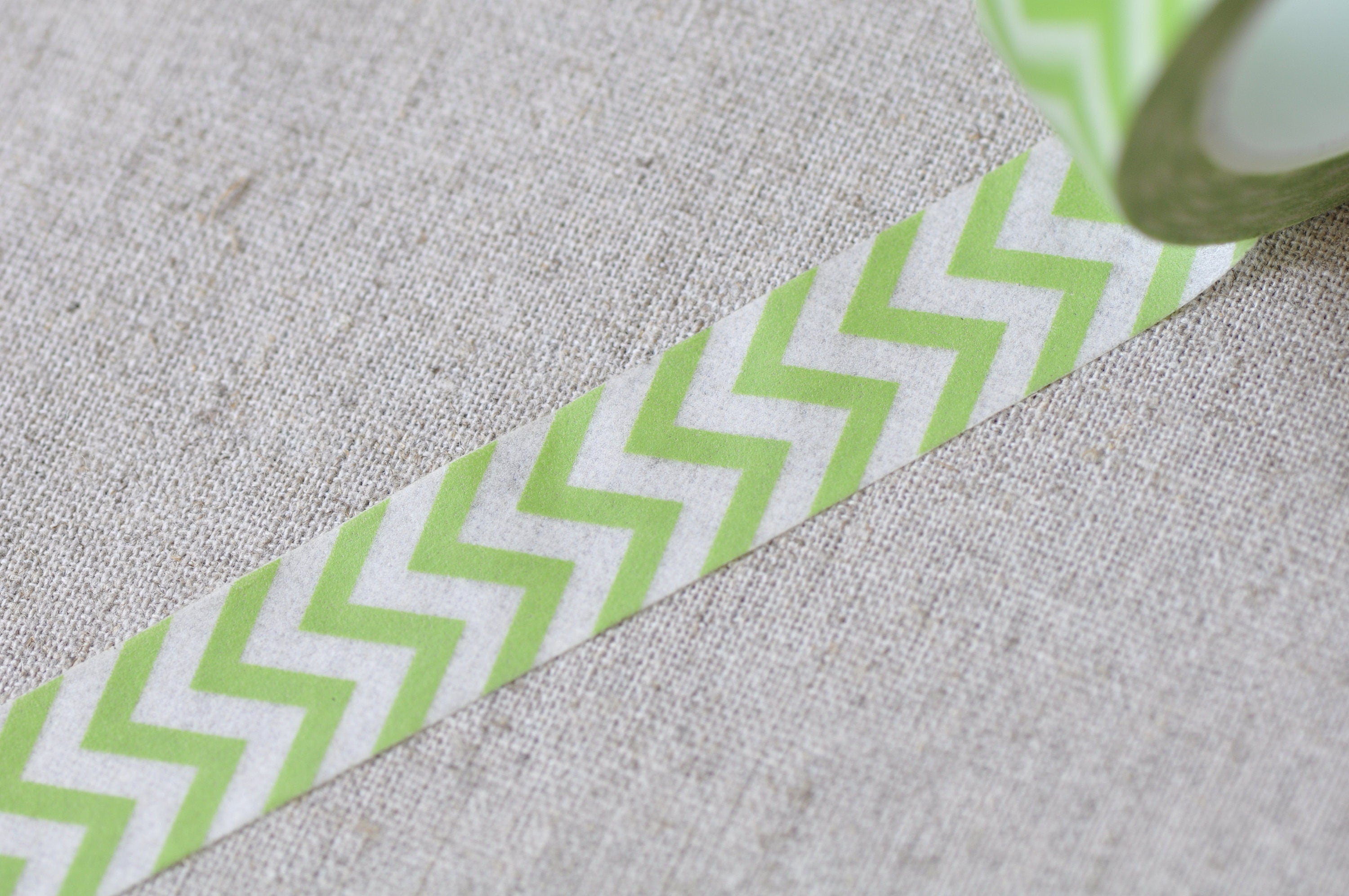 Green Chevron Wave Washi Tape 15mm Wide x 10M Roll No.13254
