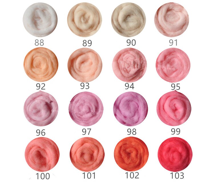 Colorful Needle Felting Wool Bundle Short Staple Spanish Wool Roving 1 oz A Pack