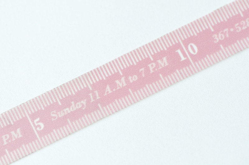 Cute Measuring Tape Ruler Washi Tape 15mm Wide x 10M No.13360