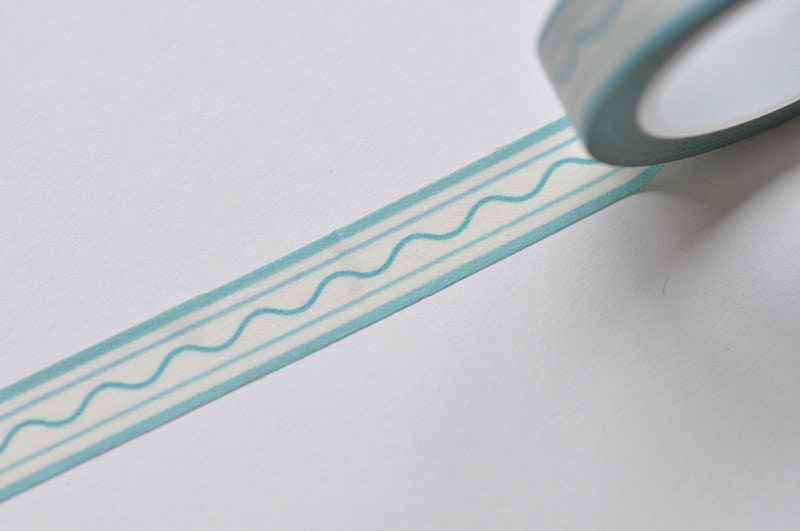 Retro Floral Design Blue Washi Tape 10mm Wide x 10m No.13393