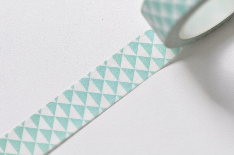 Green Triangle Washi Tape Self-adhesive Tape 15mm x 10M Roll No.12881