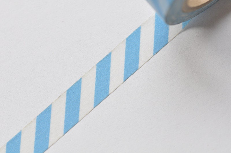 Blue Stripes Deco Adhesive Washi Tape 10mm Wide x 5M No.12176