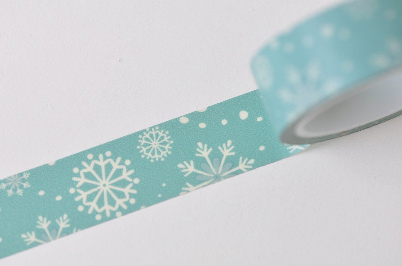 Snowflake Winter Adhesive Washi Tape 15mm x 5M Roll No.13307