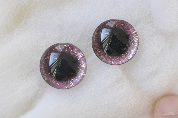 16mm Sparkle Animal Eyes Pink Amigurumi Animals Eyes,Round Safety Eyes, Plastic Eyes Come With Washers-10pcs A Pack (5 Pairs)
