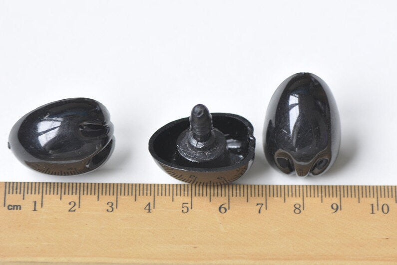 Black Koala Nose/ Large Animal Amgiurumi Safety Nose 29x21.5x12mm 5pcs A Pack