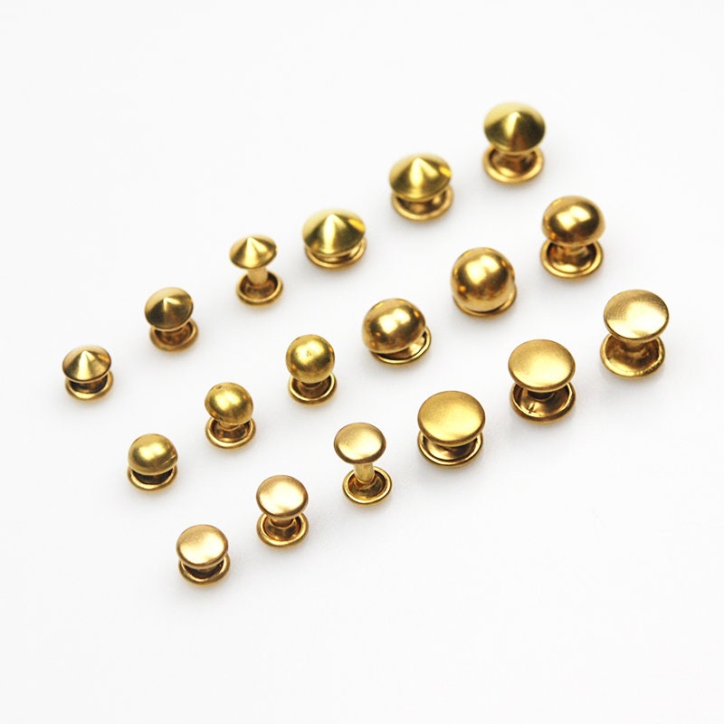 Brass Studs/ Rivets For Bags/ Belt Stud /Brass Rivet 30 Sets A Pack