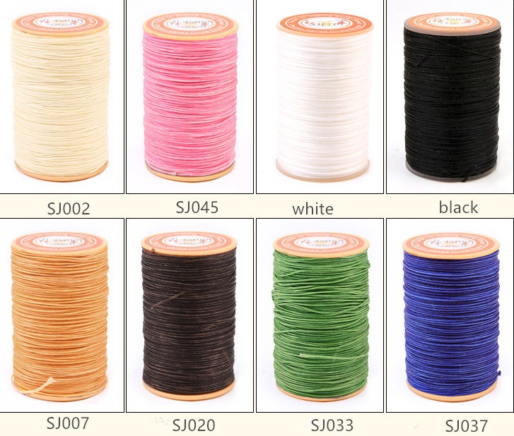 0.6mm Round Waxed Polyester Thread For Leather Craft Hand Sewing Essential 60 Meters